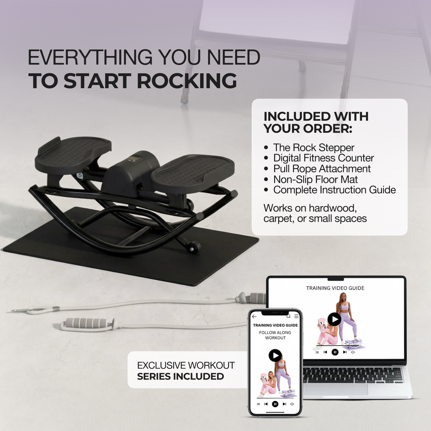 Aevura Studio RockStep Pro – Compact Full-Body Home Fitness Stepper